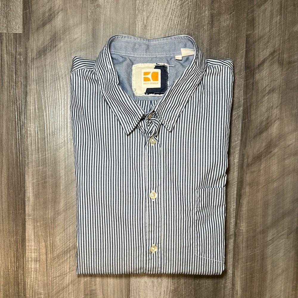 Boss Orange Striped Long Sleeve Button Down - Large